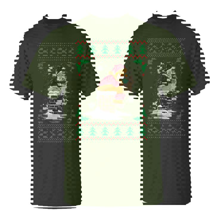 Santa Pooping Down The Chimney Ugly Christmas Sweater T-Shirt