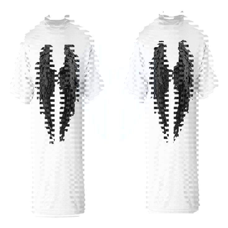 Ailes D'ange Noiresur Le Dos T-Shirt