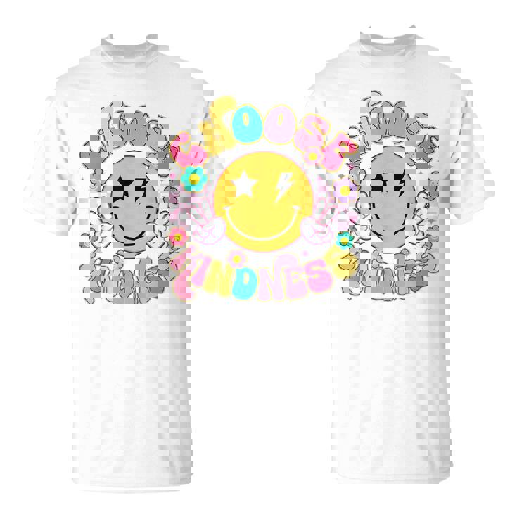 Cute Choose Kindness Groovy Smile Face Inspirational Be Kind T-Shirt