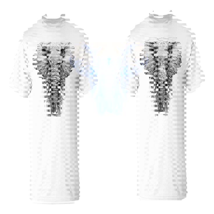 Elephant Artwork Animal Motif Art Animal Elephant T-Shirt