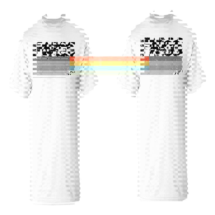Fargo City レトロ ヴィンテージ ストライプ ギフトとお土産 Tシャツ