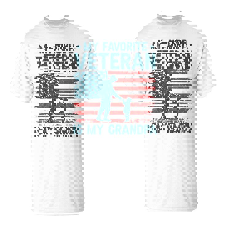 My Favorite Veteran Is My Grandpa Veterans Day Military Papa T-Shirt