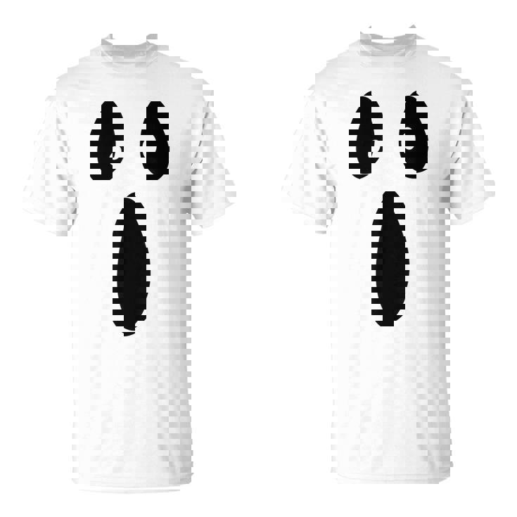 Ghost Silly Face Spooky Halloween Ghoul Face Easy Costume T-Shirt