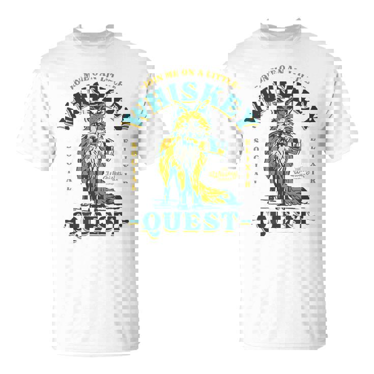 Join Me On A Whiskey Quest Cute Fox メンズ バーボンシャツ ギフト Tシャツ