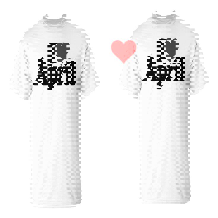 I Love Heart April Nameon A Tシャツ