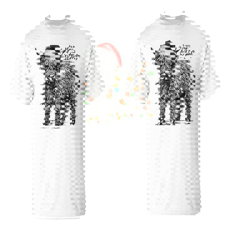 Mooey Christmas Western Highland Cow Santa T-Shirt Mooey Christmas Western Highland Cow Santa T-Shirt