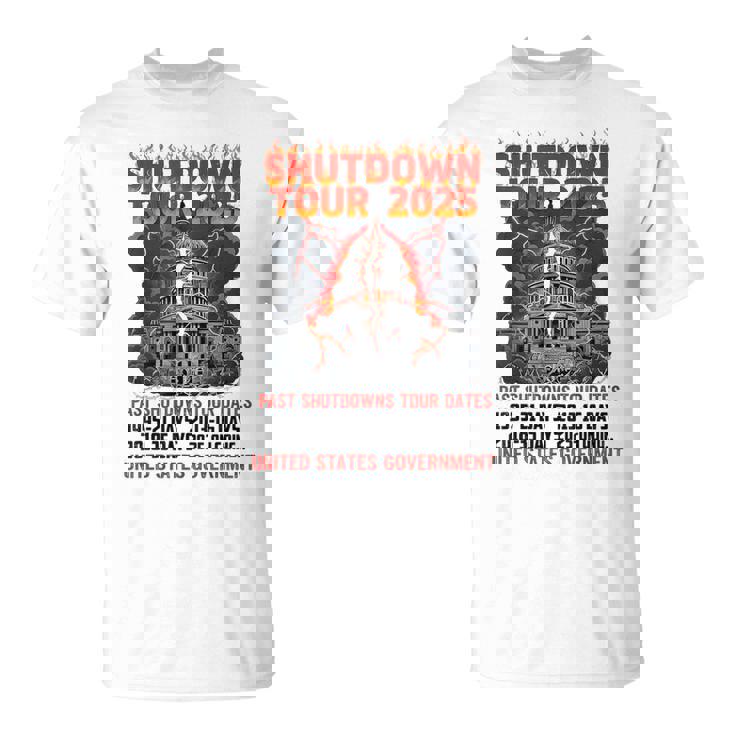 Shutdown Tour 2025 Us Government Shutdown T-Shirt