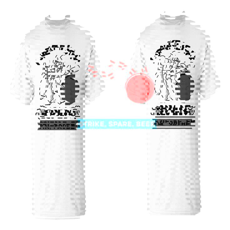 Strike スペア ビール ボウラー ボーリングボール 面白ボウリング Tシャツ