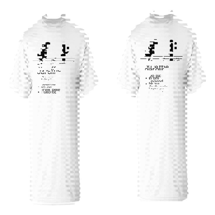 You Are Offline Low Resolution Pixel Dinosaurcreen Tシャツ