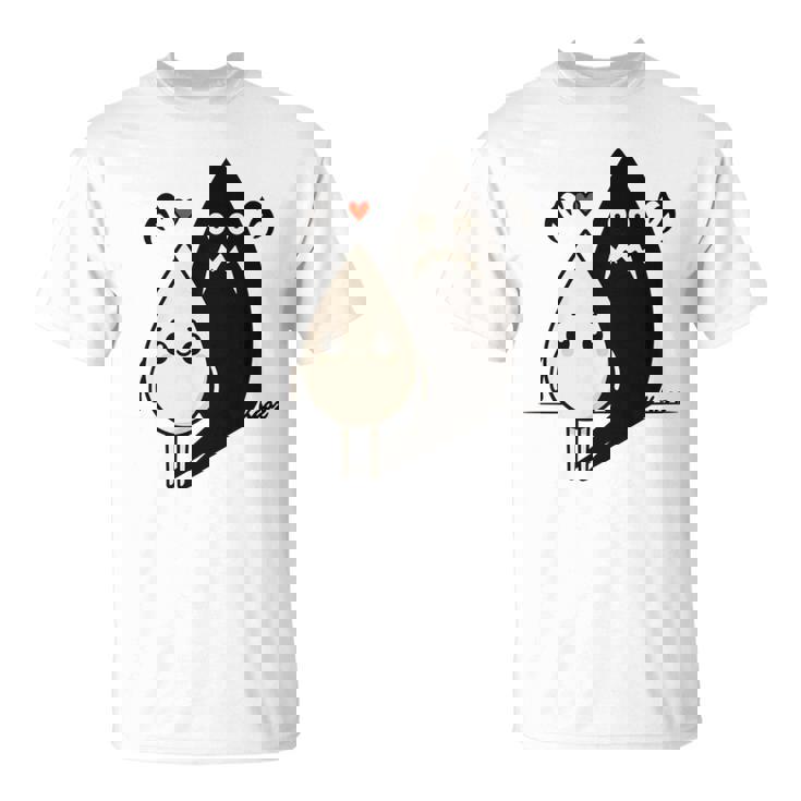 かわいい影モンスター コントラスト イラスト 長袖tシャツ Tシャツ