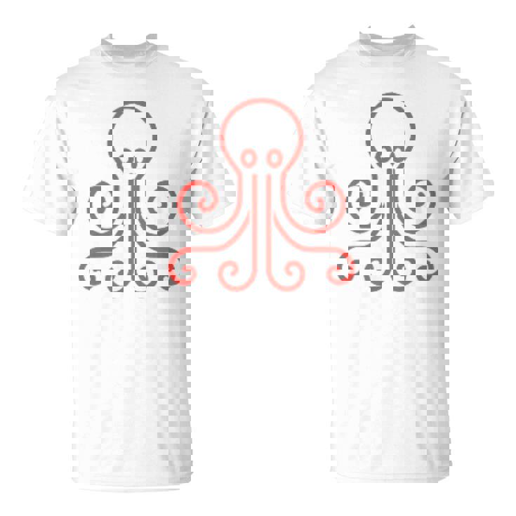 イカ 動物 面白い小さなタコ シンプルなイカ Tシャツ