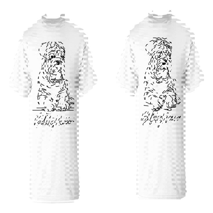 イングリッシュブルドッグ ママ ブルドッグ ママ キュート ラインアート 犬 アーティスティック Tシャツ