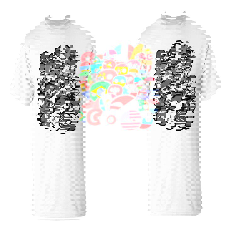 カントリーボールまたはポーランドボールの各国のグループ写真 Tシャツ