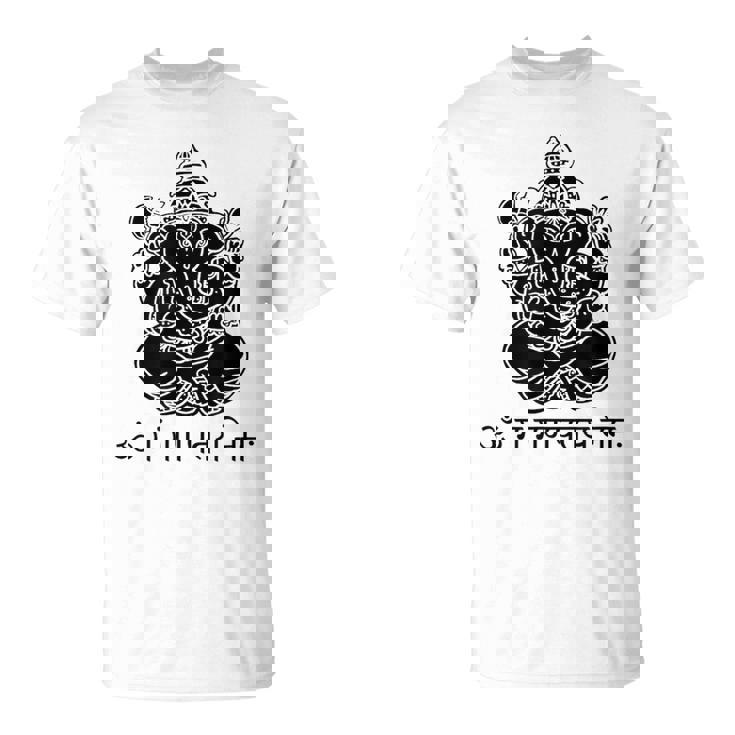 ガネーシュtシャツ サンスクリット語 ガネーシャマントラ Tシャツ