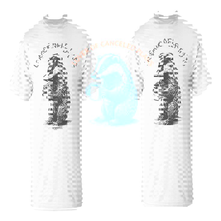 キャンセルされた計画の恋人 コーヒーを飲むアナグマ 長袖tシャツ Tシャツ