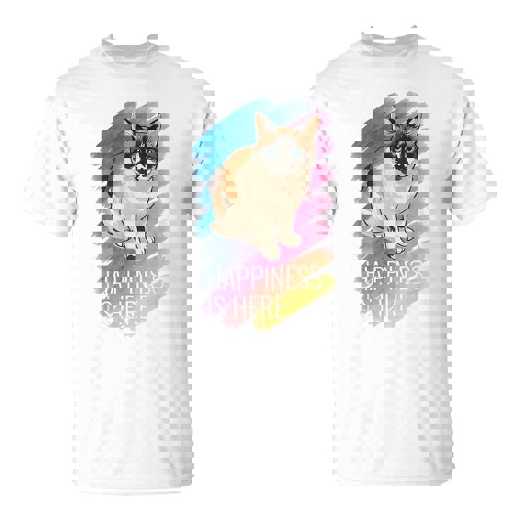 シャム猫 ラグドール ネコ 青い瞳 ブルーアイ かわいい 癒し 幸せ 前向き 猫好き グラデーション Tシャツ