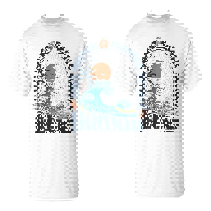 ソルトウォーターフラワー 花びら ハワイ 夏のビーチ愛好家 バック Tシャツ