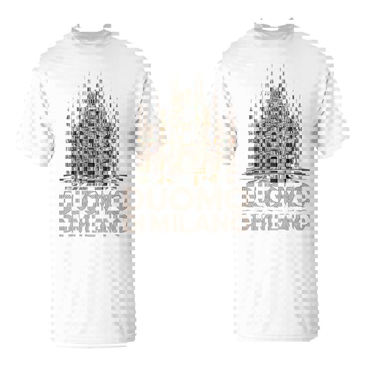 ドゥオーモ・ディ・ミラノ大聖堂のイラスト Tシャツ