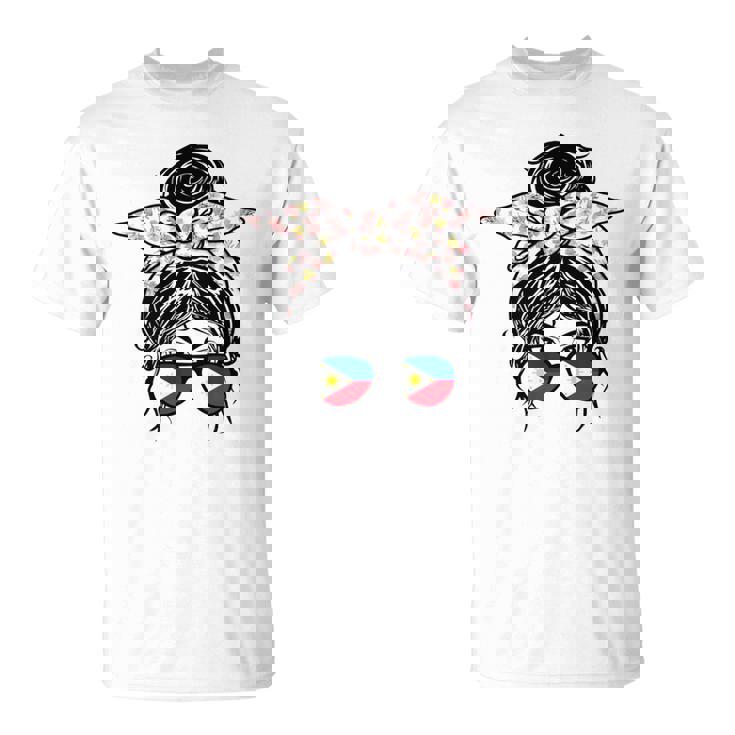 フィリピン 散らかった団子 バンダナ付き フィリピン国旗グラス 長袖tシャツ Tシャツ