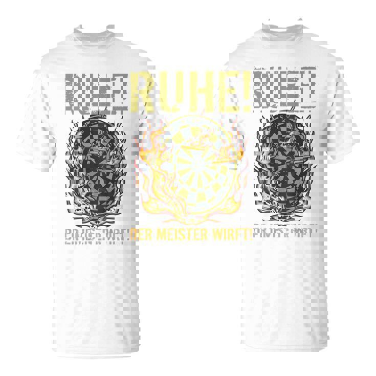 メンズ マスタースローダーツとダーツプレーヤーのバックプリント残り Tシャツ