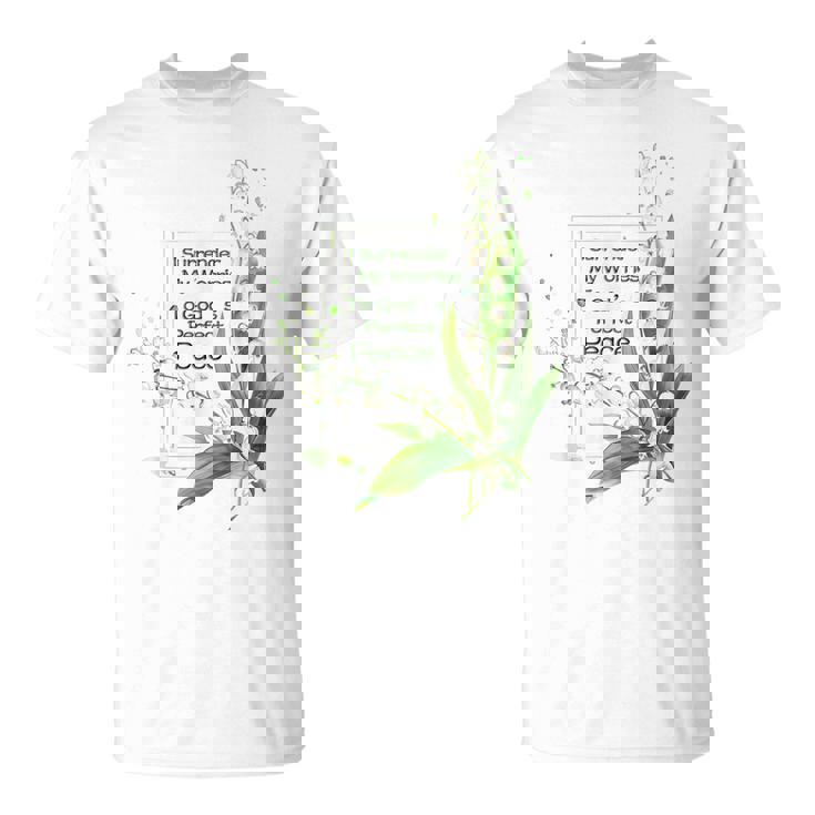 水彩 スズラン キリスト教の祈り Tシャツ