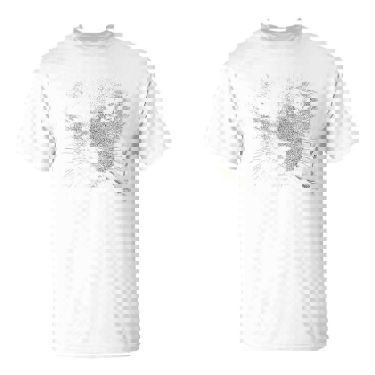 煙草の肖像画と猫ノワール猫 Tシャツ