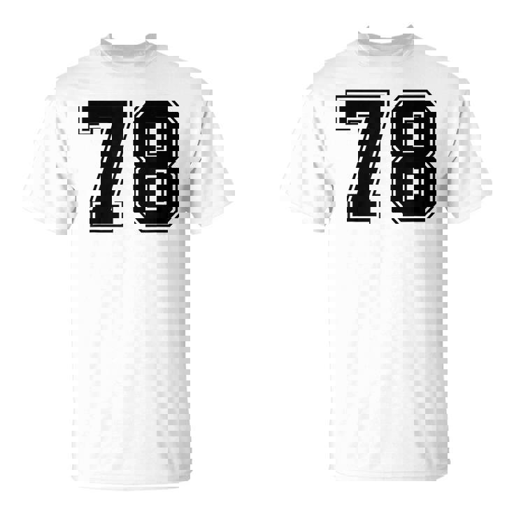 番号 78 ブラック スポーツファン ジャージ ナンバー Tシャツ