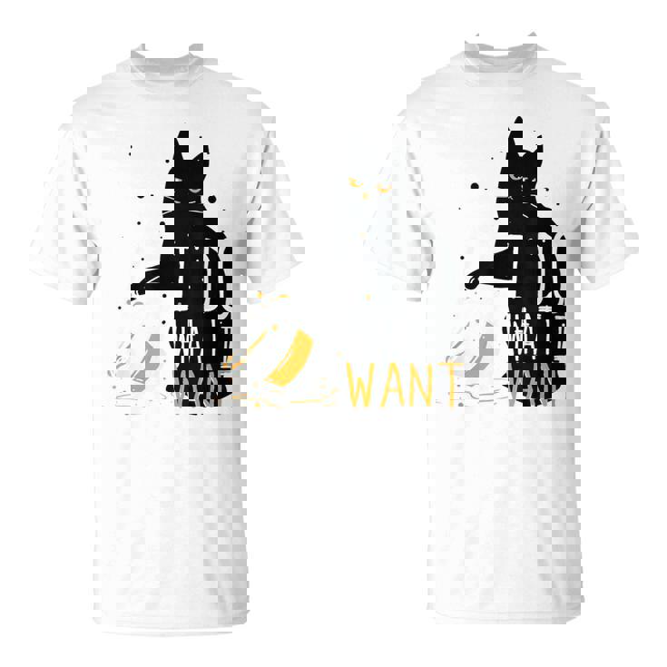 私は何をしたい黒猫カップ面白いグラフィック猫愛好家 Tシャツ