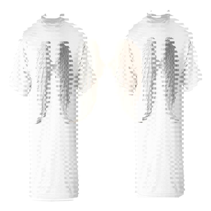 背面にリアルな白い天使の羽。 Tシャツ