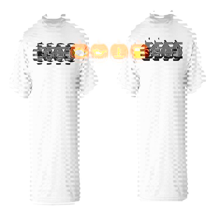 車の警告灯 面白いメカニック ハロウィン パンプキン オレンジ Tシャツ