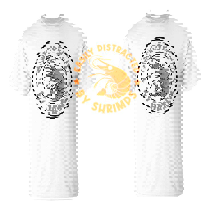 魚介類と海老に気を取られて 面白い海老 Tシャツ