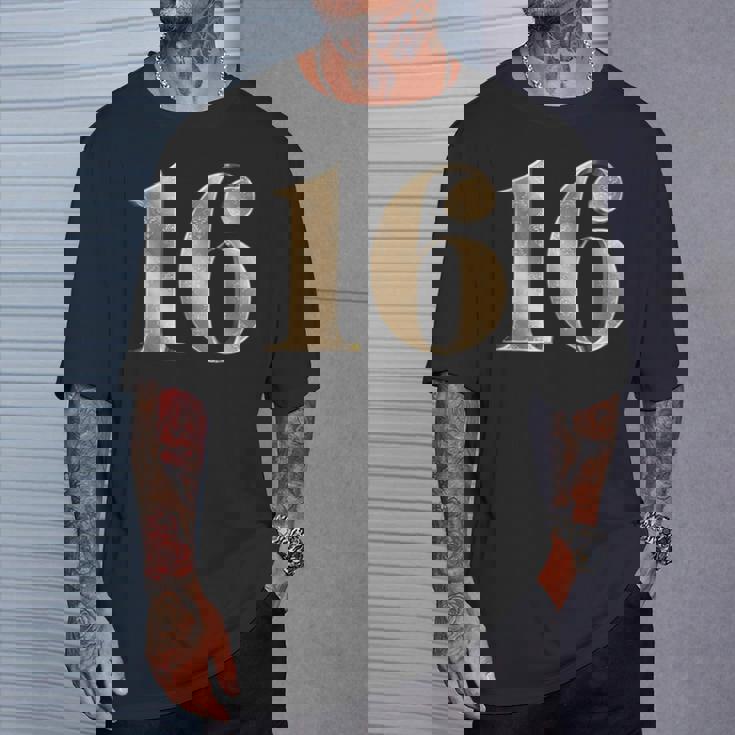 16 16 誕生日 お気に入り 数字 フルール・ド・リス デザイン Tシャツ 彼への贈り物