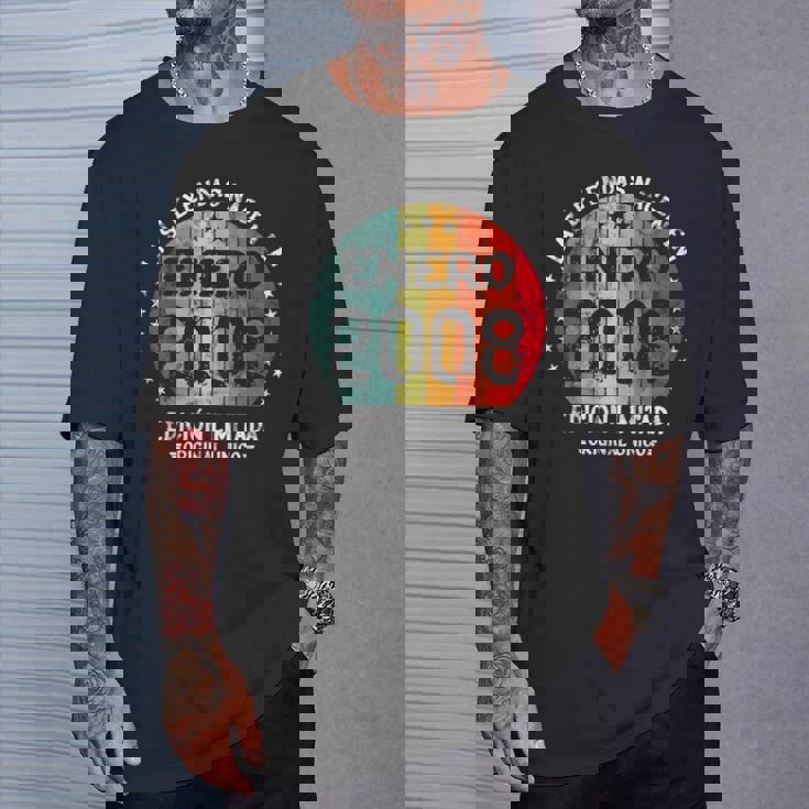 18 Años Cumpleaños Leyendas Nacen Enero 2008 Chica Chico Manga Larga Camiseta unisex Regalos para él