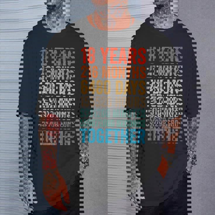 18年目の記念日 彼 彼女 カップル 18回目の結婚 Tシャツ 彼への贈り物