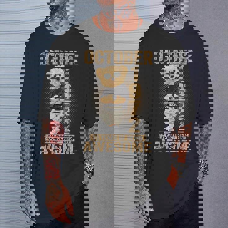 1972年10月53歳の誕生日男性と女性のための素晴らしいテディベア Tシャツ 彼への贈り物