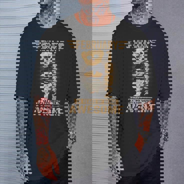 1992年2月34歳の誕生日男性と女性のための素晴らしいテディベア。 Tシャツ 彼への贈り物