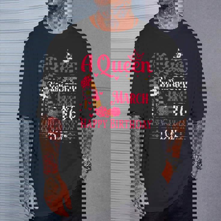 49歳の誕生日 ハイヒール A Queen Was Born In 3月 1976 Tシャツ 彼への贈り物