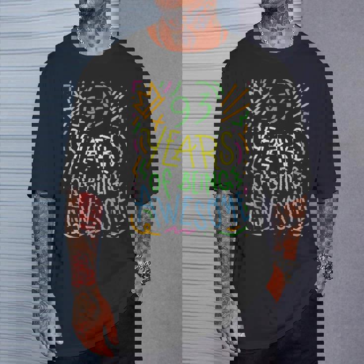 93 Years Of Being Awesome 93歳の誕生日 93歳 Tシャツ 彼への贈り物