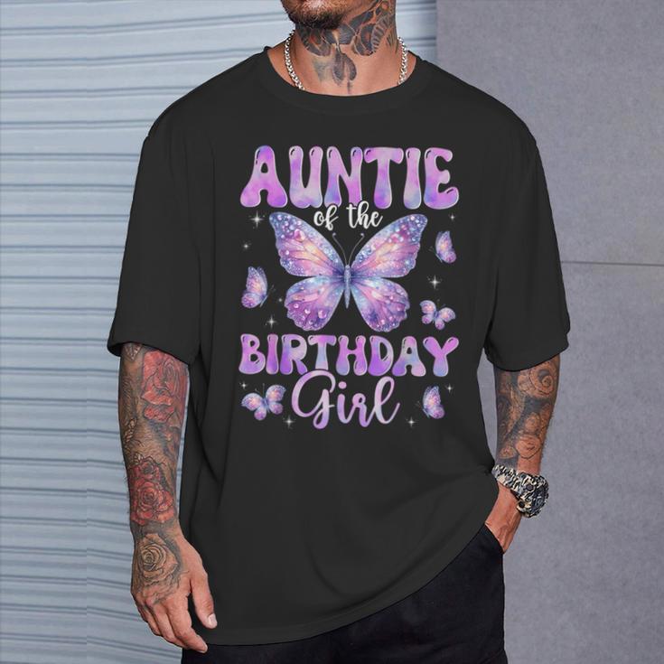 Auntie Of The Birthday Girl Butterfly Family Matching T-Shirt Gifts for Him
