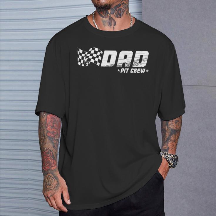 Dad Pit Crew Race Car Birthday Family Matching Pit Crew T-Shirt Gifts for Him