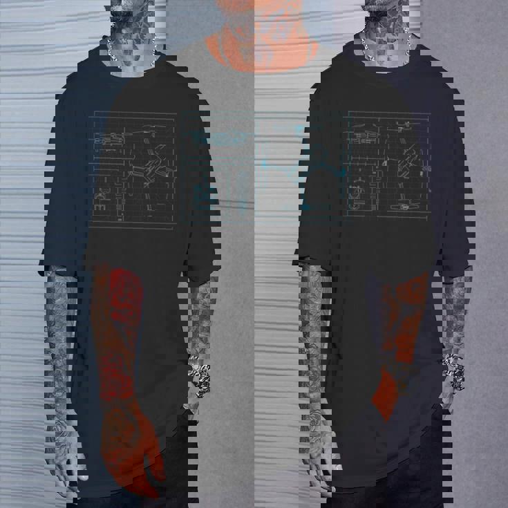 Drone Quadrocopter Dibujo Técnico Piloto De Drones Camiseta unisex Regalos para él