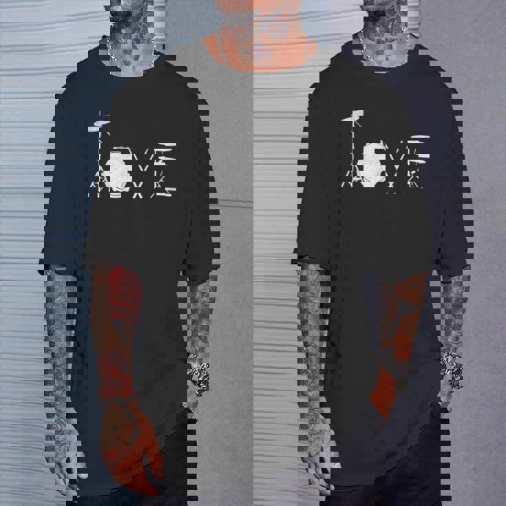 Drummer Love グラフィックドラムセット ドラミングミュージシャン ロックバンド Tシャツ 彼への贈り物
