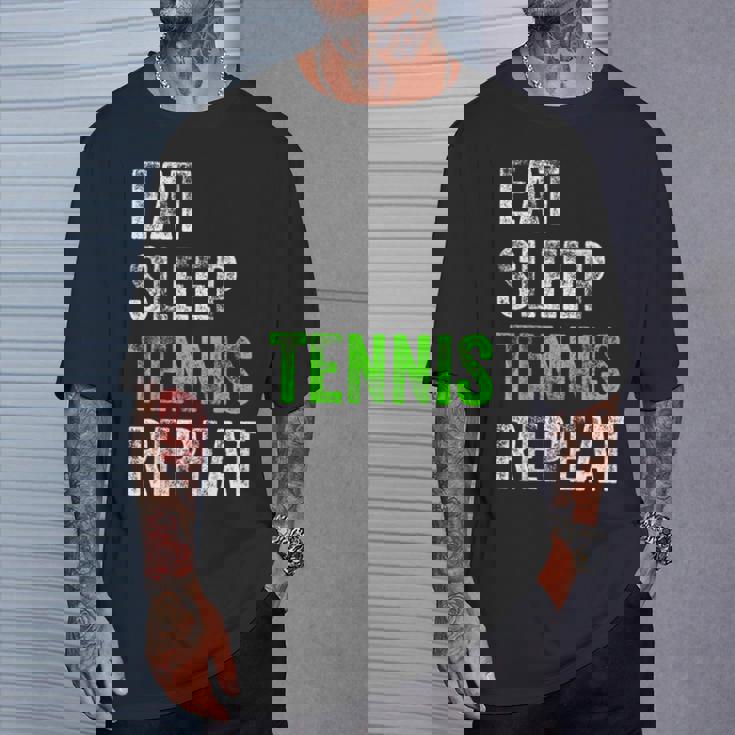 Eatleep Tennis Repeat Cool Regalo Para Jugador Camiseta unisex Regalos para él