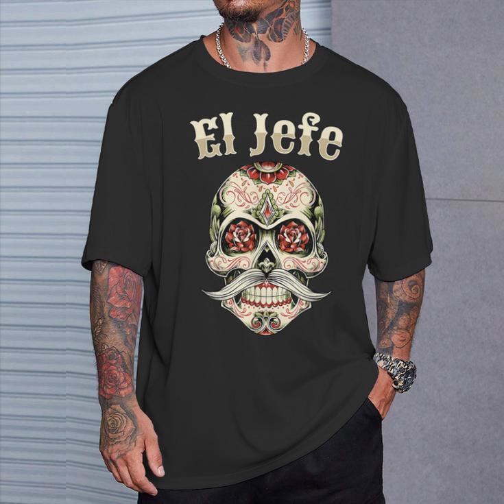 El Jefeugarkull Dia De Los Muertos El Jefe T-Shirt Cadeaux pour lui