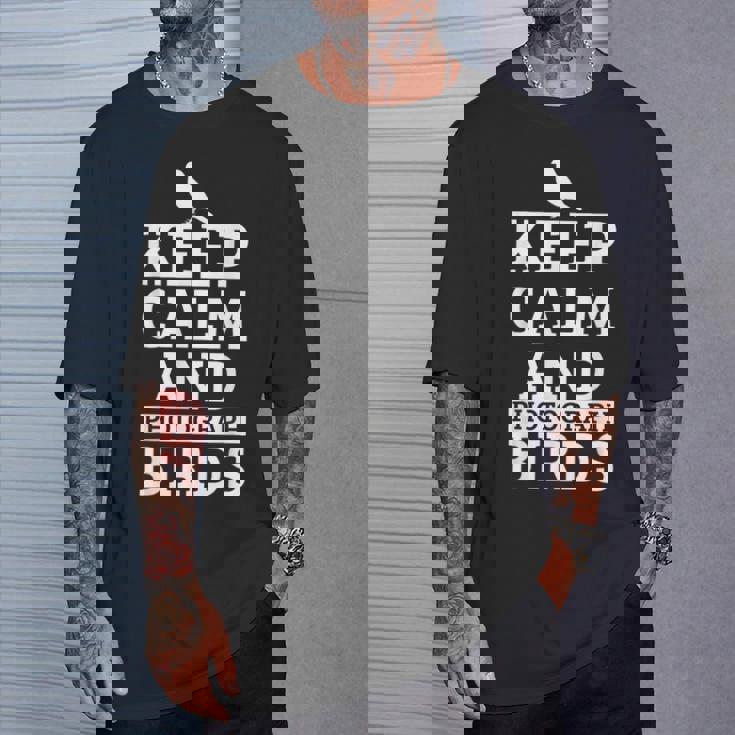 Fotógrafo De Pájaros Keep Calm And Photograph Birds Divertido Regalo Camiseta unisex Regalos para él