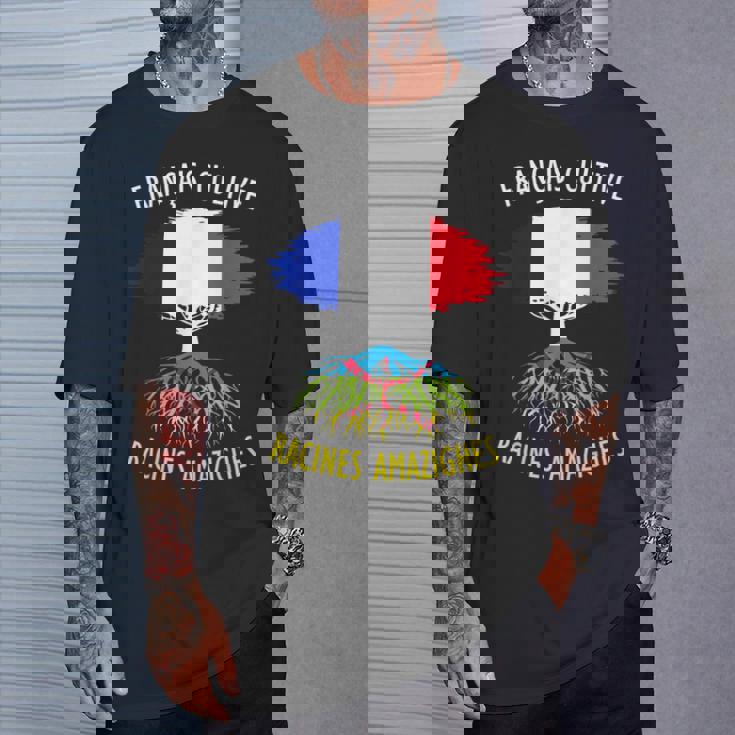 Français Cultivé Racines Algériennes Cadeau Kabyle Flag T-Shirt Cadeaux pour lui