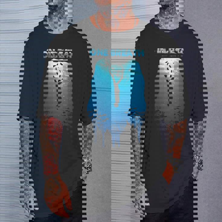 Freediving One Breath ダイビング Apnea オーシャンフリー ダイブシー 長袖tシャツ Tシャツ 彼への贈り物