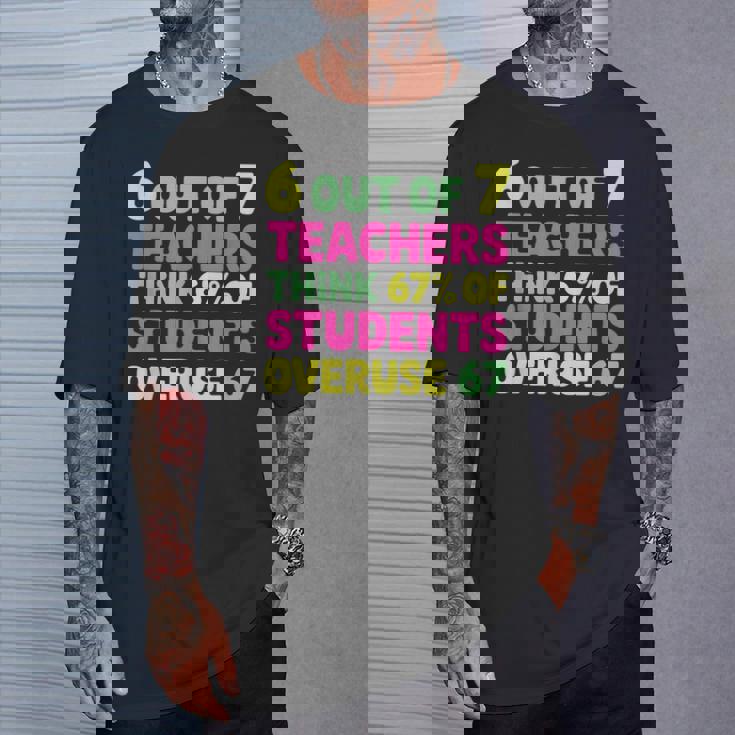 67 Teacher Teacher 6 7 Overuse 67 T-Shirt Gifts for Him