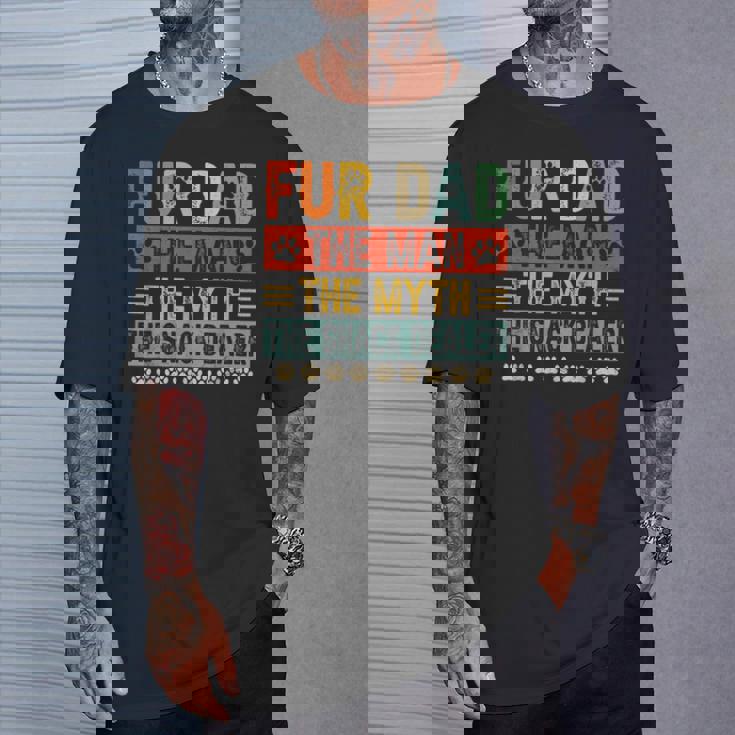 Fur Dad Man Mythnack Dealer Paw Cat Dog Festa Del Papà Maglietta Regalos para él