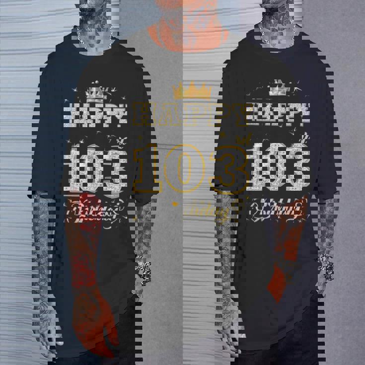 Happy 103Rd Birthday 103歳 女性 男性 誕生日パーティー 長袖tシャツ Tシャツ 彼への贈り物